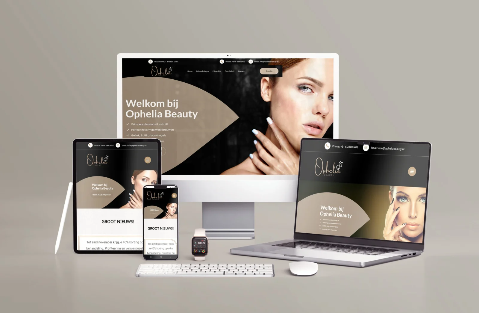 Ophelia Beauty | Brand Identity & Website Design