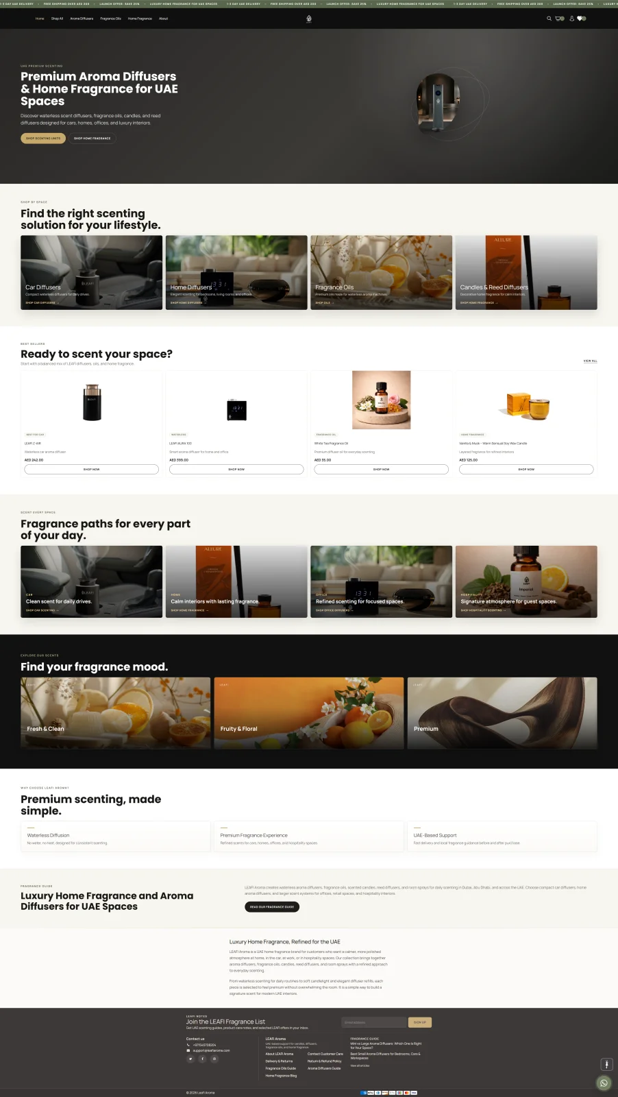 LEAFI Aroma | Luxury Fragrance Brand & Shopify Experience