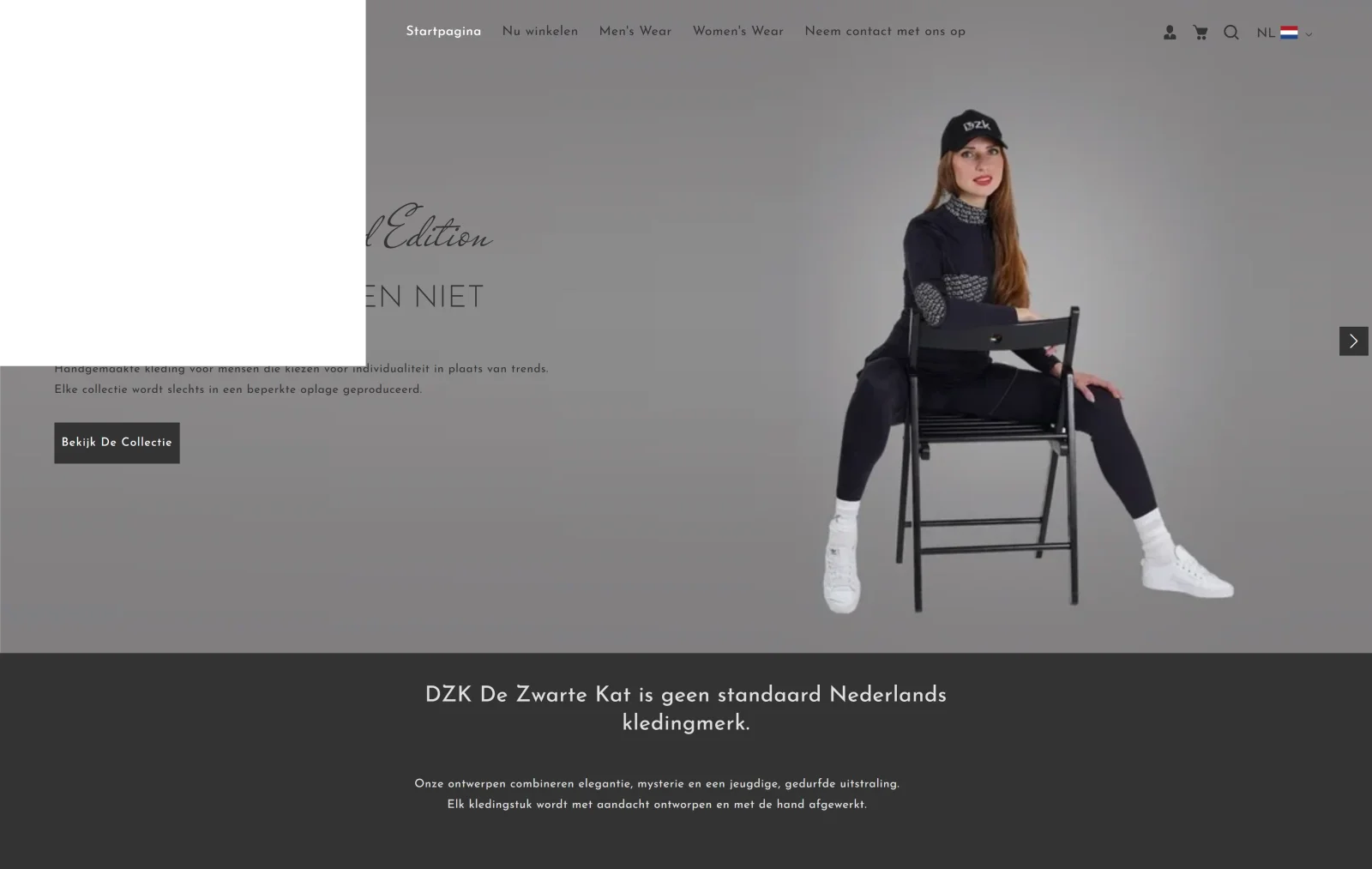 DZK De Zwarte Kat — Premium Fashion E-commerce Redesign