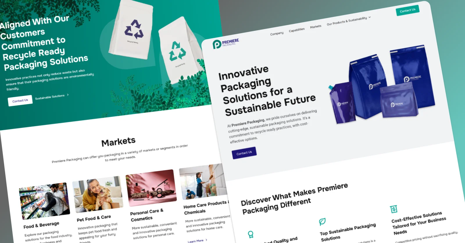 Premiere Packaging — Sustainable Flexible Packaging Website