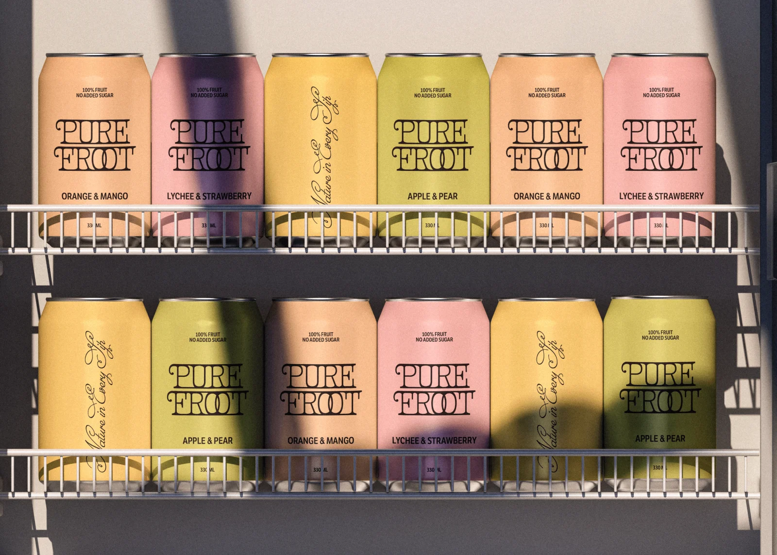 Pure Froot | Organic Juice Brand Identity | Can Design