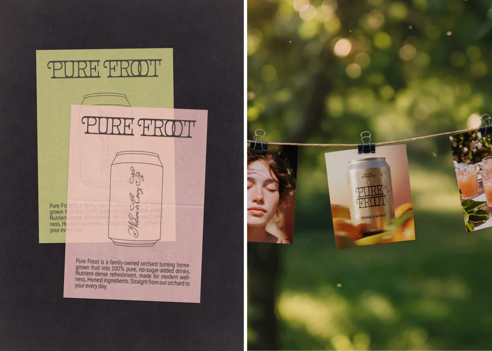 Pure Froot | Organic Juice Brand Identity | Can Design